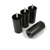4x Füße aus Kunststoff Beine Möbelgleiterfuß Möbelfüße Möbelbeine Schrank Beine Schwarz Höhe 10 cm mit Gewindestift M8x25mm [25R50100] - Schwarz