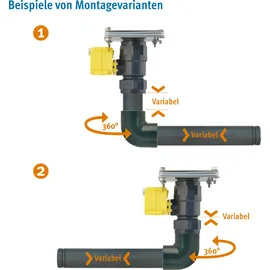 Lilie Elektrisches Kugelhahnventil 1 1/4" Rohrstecksystem Grau/Gelb