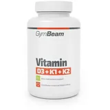 GymBeam Vitamin D3+K1+K2 - Hochdosiert, 55 μg (2.200 IU) Vitamin D3 (Cholecalciferol), Vitamin K1 (Phytomenadion) & K2 (Menachinon-7), unterstützt gesunde Knochen (60 kap)