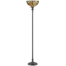 Elstead Lighting Stehlampe Stehleuchte Wohnzimmerlampe Tiffany-Glas Metall Bronze H 177,8 cm