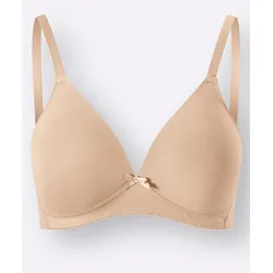 T-Shirt-BH NATURANA, Damen, Gr. 95, Cup C, beige (puder), 89% Polyamid, 11% Elasthan, BHs