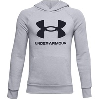 Under Armour Rival Fleece Big Logo Hoodie, MOD Gray Light Heather// Black (011), L,