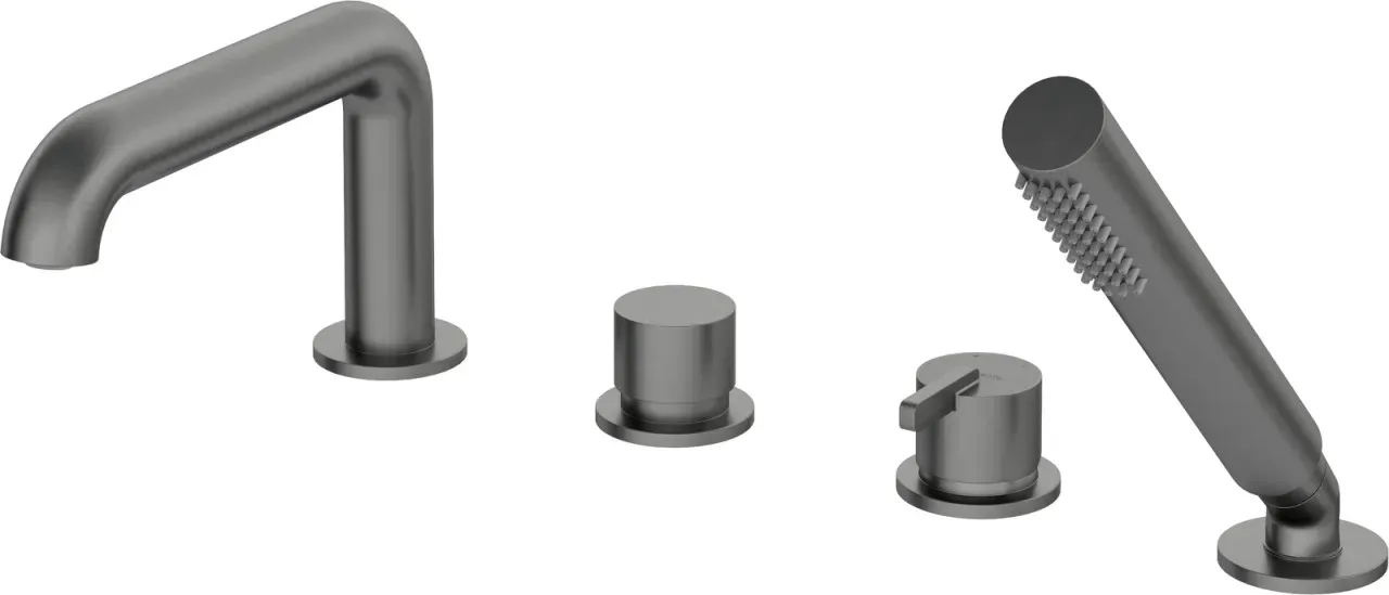 Neuesbad Serie 600 4-Loch Wannenarmatur mit Brauseset, Oberfläche: Titanium NB1BQS_D14M1