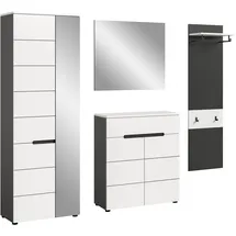 VCM Canu Garderobenschrank 220x190x37 Basalt grau/Weiß