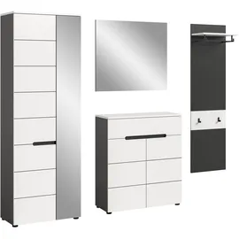 VCM Canu Garderobenschrank 220x190x37 Basalt grau/Weiß