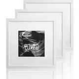 luxuskollektion Bilderrahmen Weiß 20x20cm Holz 3er Set Quadratisch