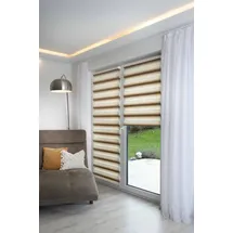 K-HOME Doppelrollo Farbverlauf 30 x 150 cm beige/weiß