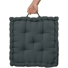 Beautissu Sitzkissen 50 x 50 x 10 cm Anthrazit 1 St.