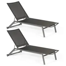 SonnenPartner Sonoa Sonnenliege 2er Set 200 x 65 x 30 cm Anthrazit