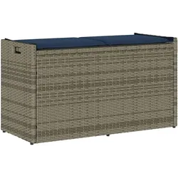 vidaXL Outdoor-Sitzbank mit Stauraum und Kissen Grau 100 cm