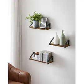 VASAGLE Wandregal 30 x 12 x 11 cm Braun-Schwarz