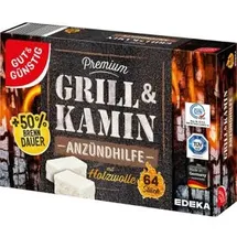 Gut&Günstig Grillanzünder 64 Stück Holz/Weiß