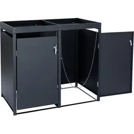 Zelsius Mülltonnenbox mit Pflanzdach 120-240 L grau