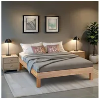 Coemo Bett Massivholz Leah in Buche natur | Gr.:
