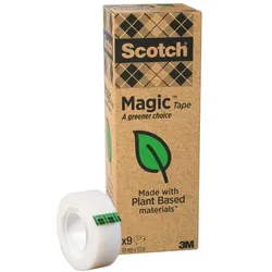 Scotch Magic Klebeband  19 mm x 33 m Matt Unsichtbar Pack mit 9 Rollen