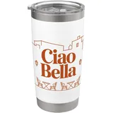 Ciao Bella Italien Retro Terrasse Urlaub Vintage Motiv Doppelwandiger Edelstahl-Thermobecher
