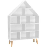 Woltu Kinderregal Hausform 5 Ebenen weiß