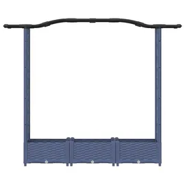 vidaXL Hochbeet mit Rankgitter und Dach 169 x 40 x 125 cm Grau