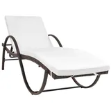 vidaXL Sonnenliege Set 2-tlg. braun/weiß