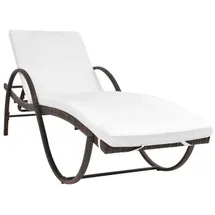 vidaXL Sonnenliege Set 2-tlg. braun/weiß