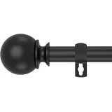 Gardinenstange, 70-110 cm Schwarz Vorhangstange mit Halterungen, Beschläge-Set a