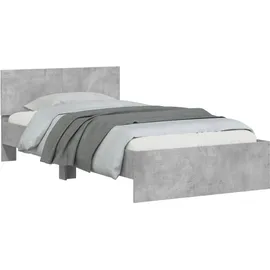 vidaXL Bettgestell mit Kopfteil Betongrau 100x200 cm Holzwerkstoff