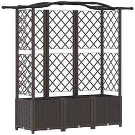 vidaXL Hochbeet mit Rankgitter und Dach 163 x 40 x 141 cm Braun