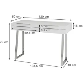 Oskar Schminktisch Alexia, Weiß, 120 cm ohne Spiegel,