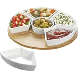 Esmeyer 7- tlg. drehbares Set SUSAN, mit 6 Schalen aus weißem Porzellan und einem