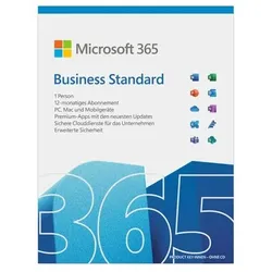 Microsoft 365 Business Standard | Jahresabonnement | 1 Benutzer | 15 Geräte | Mit Code