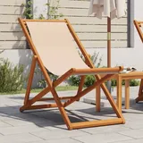 Teenpull – Strandstuhl Klappbar Beige Massivholz Eukalyptus Und Stoff