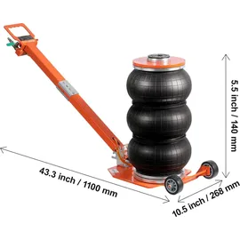 Vevor Wagenheber Gummi/Stahlrohr 3 t orange