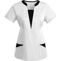 Briskorry Damen Medizinisches Arbeitshemd Schlupfkasack Kasack Schlupfjacke Einfarbig Schlupfhemd für Medizin und Pflege OP-Kleidung