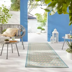 Kadima Design Outdoor-Teppich in Pastell, Geometrisch, pflegeleichter & rutschfester – `Ravenglass`. 80x230 cm