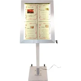 Securit MCS-4A4-LSS LED-Schaukasten Stainless Steel, 4 x DIN A4 Seiten