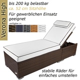 Sonnenliege Gartenliege Liege Liegestuhl Strandliege Polyrattan Rattan Braun