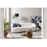 SalesFever Nierensofa 3-Sitzer Bouclé Stoff Weiß 220x93x70 cm - Braun