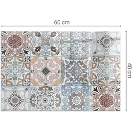 Tulup Glasplatte für Kamin Rechteck 60 x 40 x 0,4 cm Grau