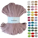 Geflochtene Baumwollkordel 5mm 100m, 46 Farben, Häkelkordel, Makramee Kordel, Makramee Garn, Premium Garn, Makramee Seil, Sznurkomania (Pfingstrose)