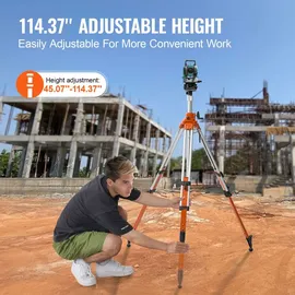 Vevor Wasserwaage 5/8"-11-Gewindehalterung Höhenverstellbar 114,5-290,5 cm