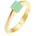 Fingerring Jade Grün Dreieck klassik vergoldet goldfarben 56 mm