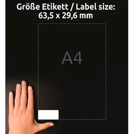 Avery Zweckform Universaletiketten L4737REV-10 Weiß 63,5 x 29,6 mm 10 Blatt