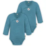 normani Outdoor Sports 2er Pack Doppelpack Baby-Body Merino Wickelbody in Blau | Gr.: 68