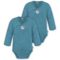 normani Outdoor Sports 2er Pack Doppelpack Baby-Body Merino Wickelbody in Blau | Gr.: 68