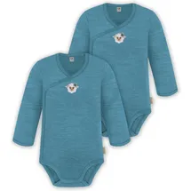 normani Outdoor Sports 2er Pack Doppelpack Baby-Body Merino Wickelbody in Blau | Gr.: 68