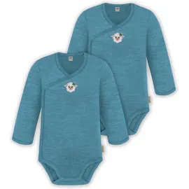 normani Outdoor Sports 2er Pack Doppelpack Baby-Body Merino Wickelbody in Blau | Gr.: 68