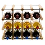 Proregal Modulares Weinregal Vinotega Mod Metal HxBxT 32,5 x 42,5 x 24,5 cm 4 x 3 Flaschen Massives Kiefernholz Natur