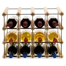 Proregal Modulares Weinregal Vinotega Mod Metal HxBxT 32,5 x 42,5 x 24,5 cm 4 x 3 Flaschen Massives Kiefernholz Natur