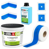 LEVEL PLUS Dichtset für Duschabdichtung Bad Dichtband Flüssigfolie 5,5 kg