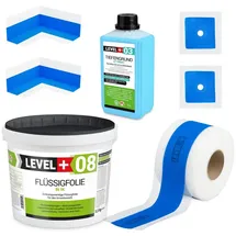 LEVEL PLUS Dichtset für Duschabdichtung Bad Dichtband Flüssigfolie 5,5 kg